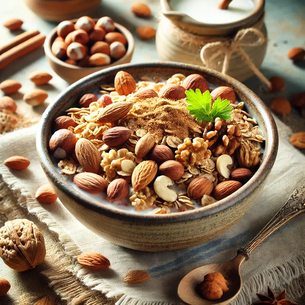 Vollkorn-Müsli mit Nüssen